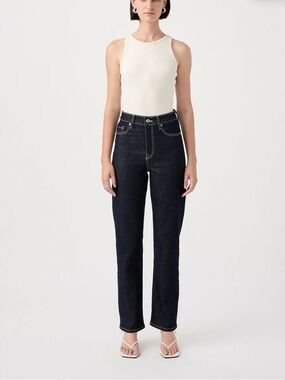 New Outland Denim Zoe High Rise‎ Straight Jean in Rinse Sz 26